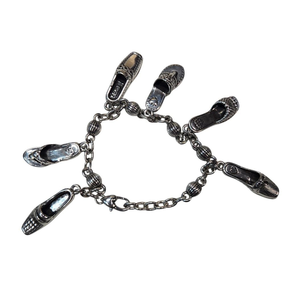 Brighton Jewelry - Brighton Bracelet Women's Silver Plated Shoe Charm Collectible Adjustable Size